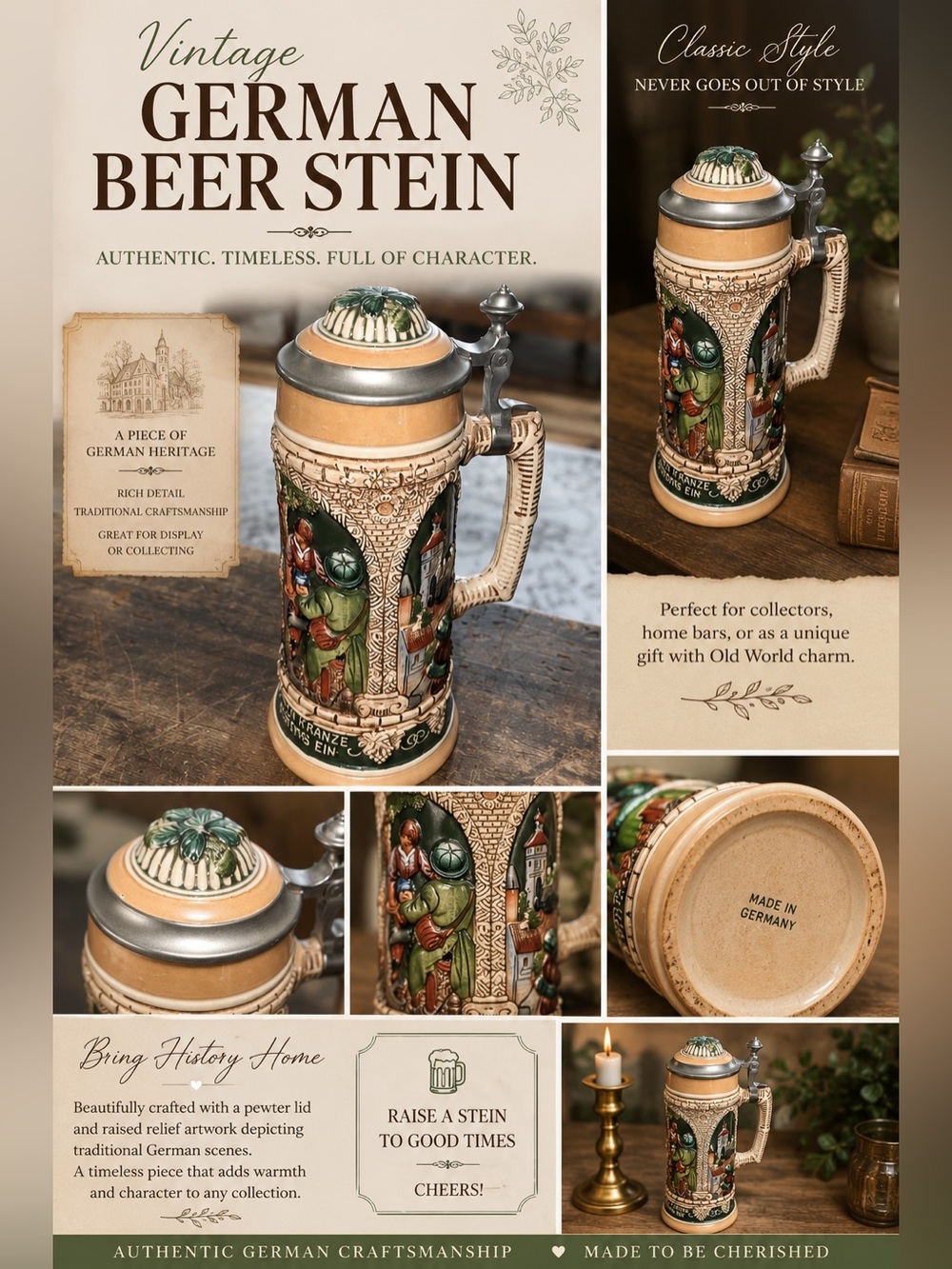🍺Vintage German Beer Steins🥨🍻🍺
